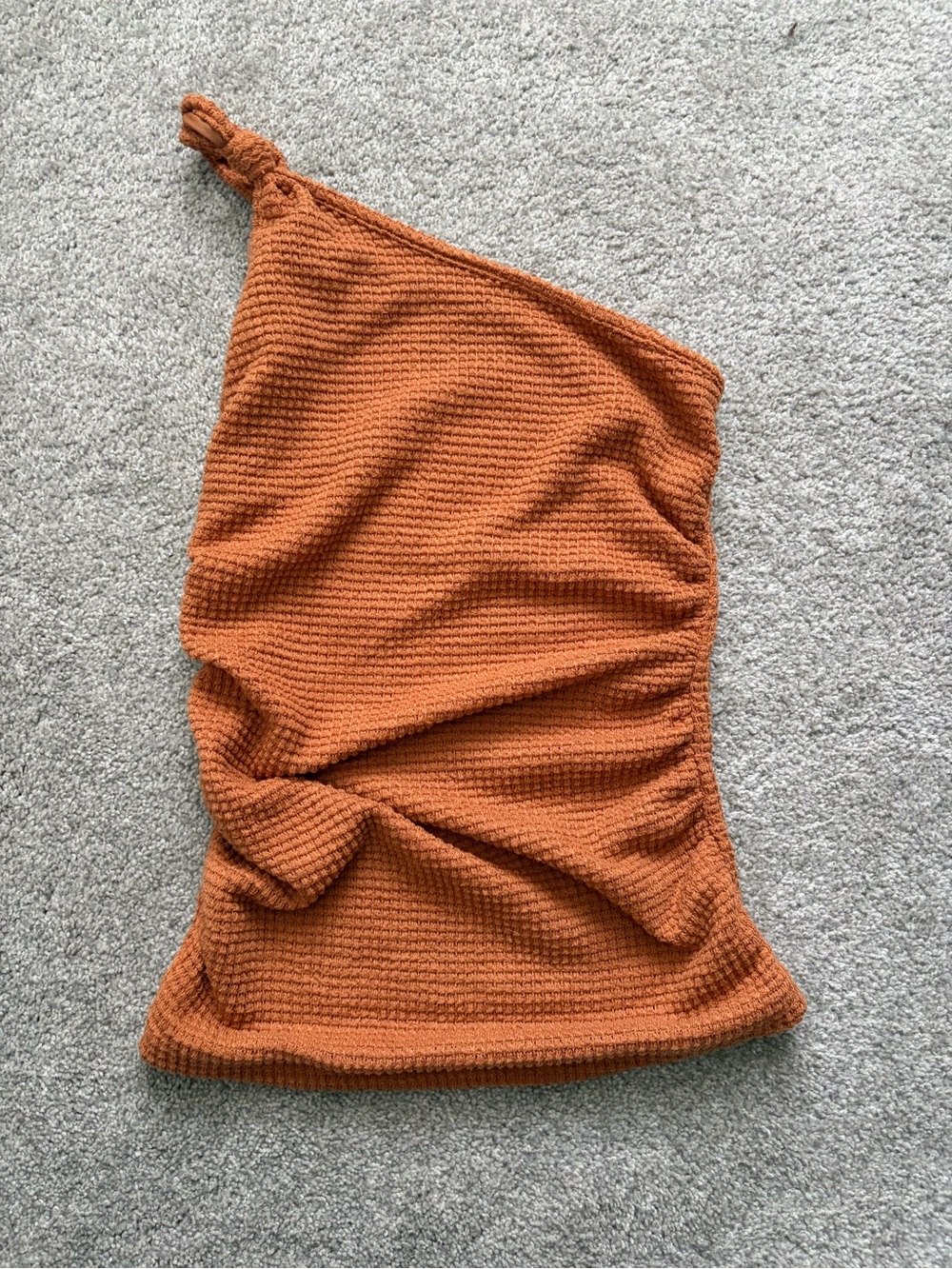 SHEIN One-Shoulder Knit Sweater Top in Burnt Orange